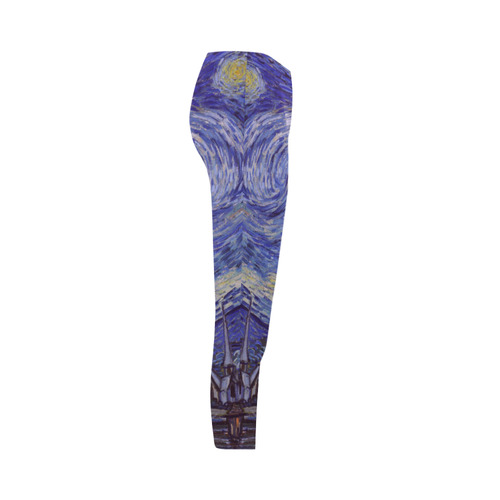 Vincent Van Gogh Starry Night Capri Legging (Model L02)