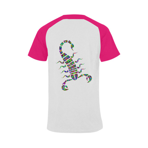 Abstract Triangle Scorpion Pink Men's Raglan T-shirt Big Size (USA Size) (Model T11)