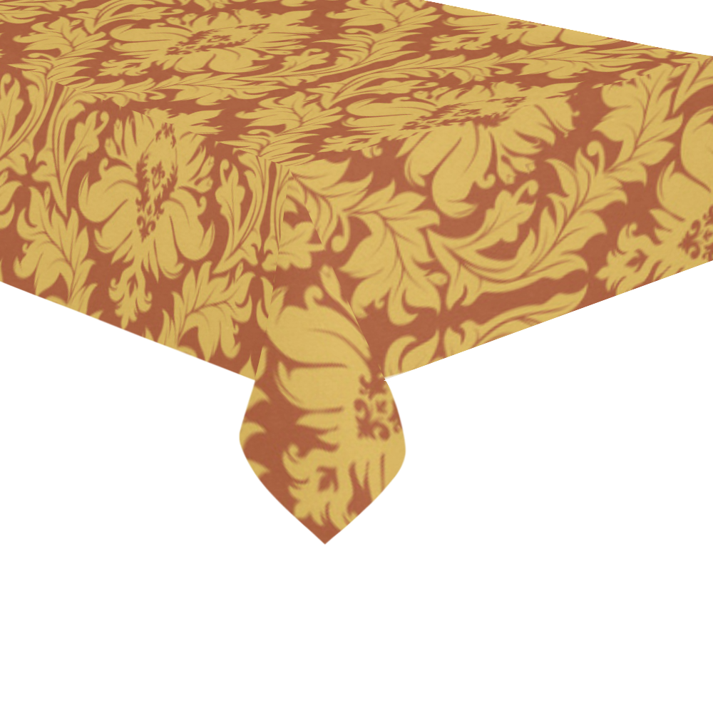 autumn fall yellow brick red damask Cotton Linen Tablecloth 60"x120"