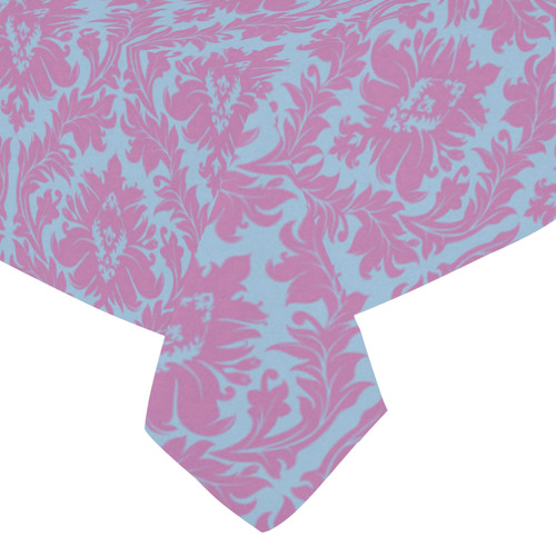 autumn fall colors pink blue damask Cotton Linen Tablecloth 52"x 70"