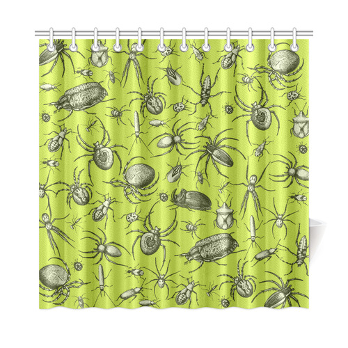 insects spiders creepy crawlers halloween green Shower Curtain 72"x72"