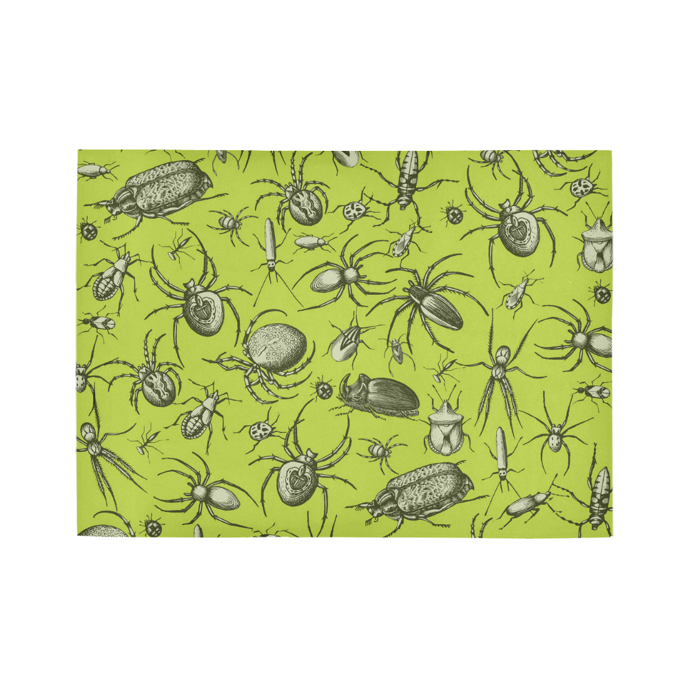 insects spiders creepy crawlers halloween green Area Rug7'x5'