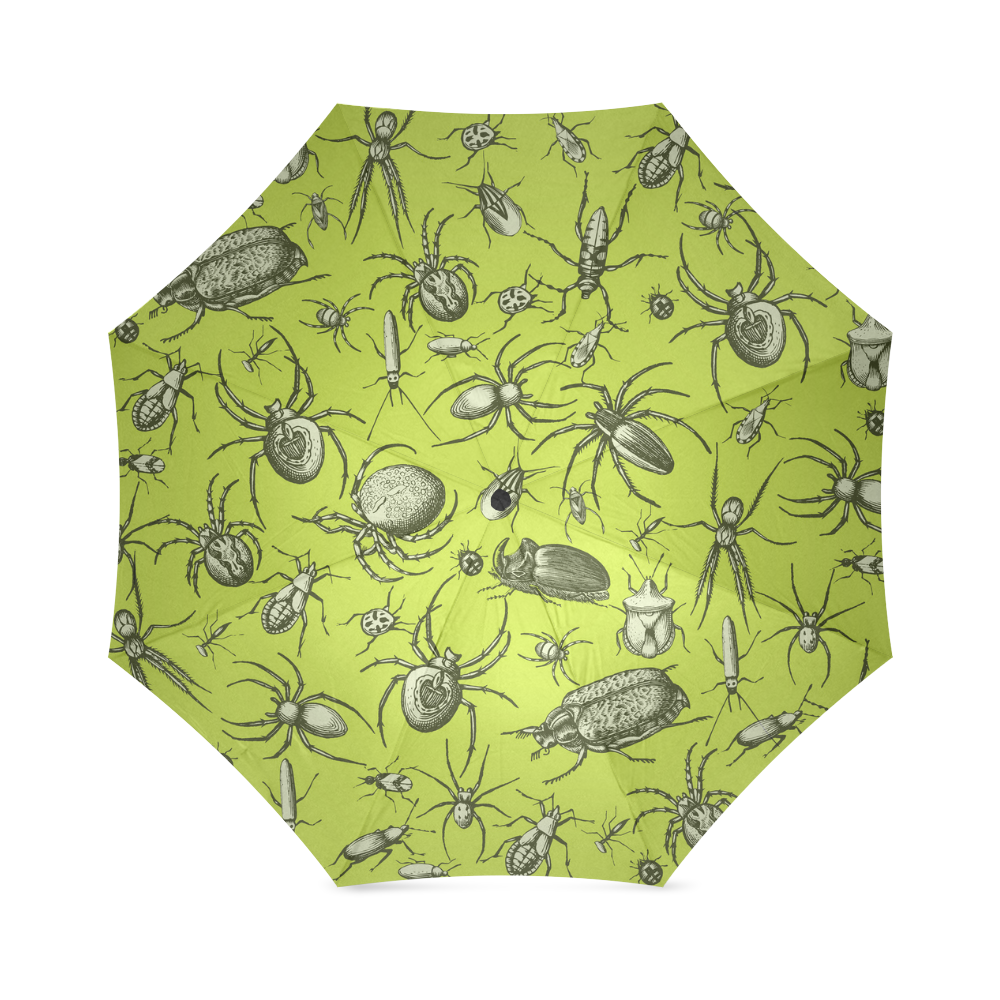 insects spiders creepy crawlers halloween green Foldable Umbrella (Model U01)