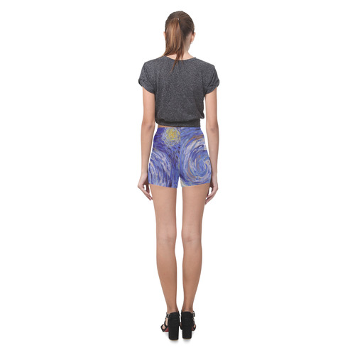 Vincent Van Gogh Starry Night Briseis Skinny Shorts (Model L04)