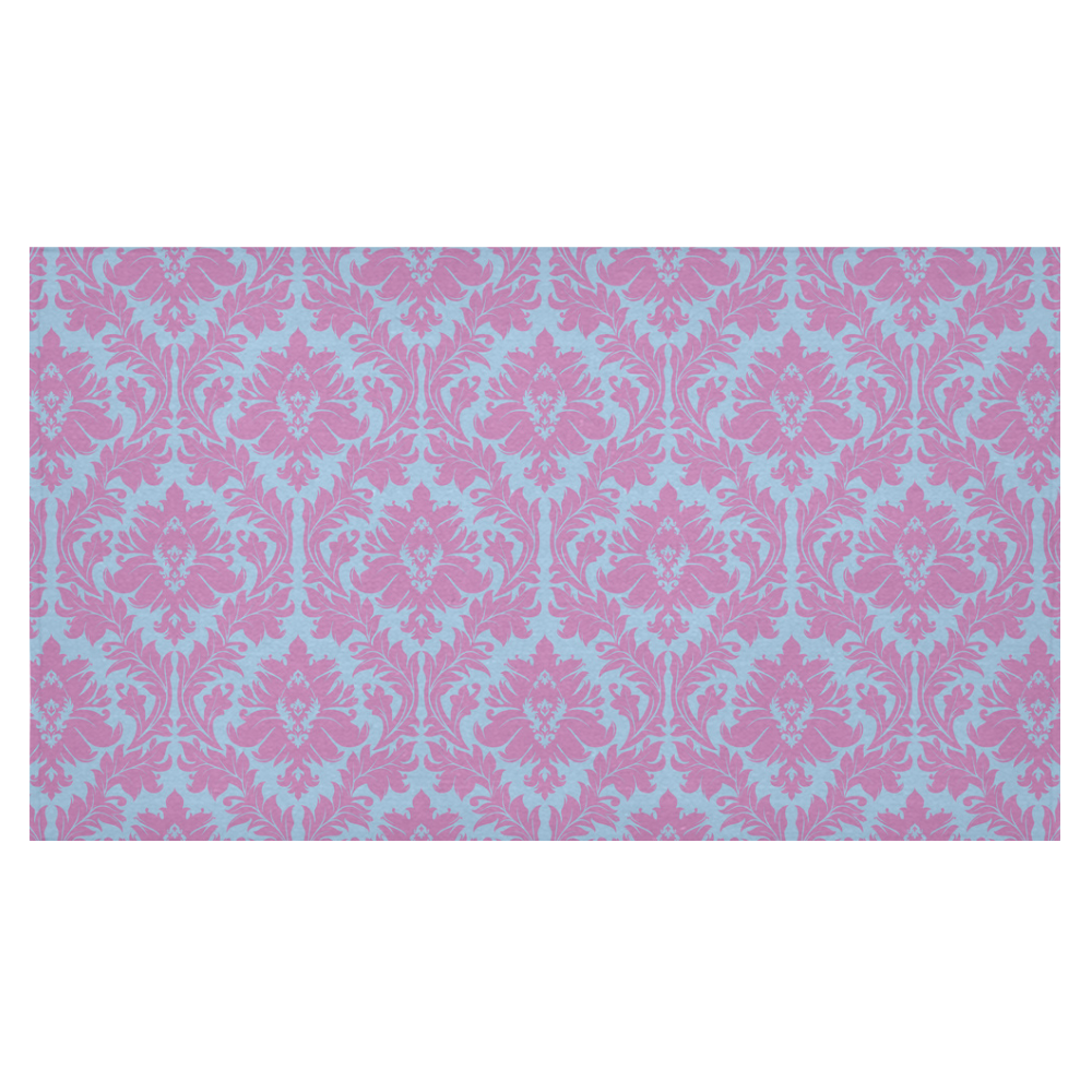 autumn fall colors pink blue damask Cotton Linen Tablecloth 60"x 104"