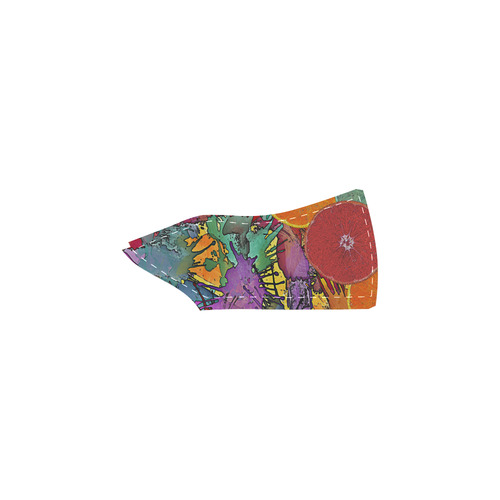 Pop Art Pattern Mix ORANGES SPLASHES multicolored Men's Unusual Slip-on Canvas Shoes (Model 019)