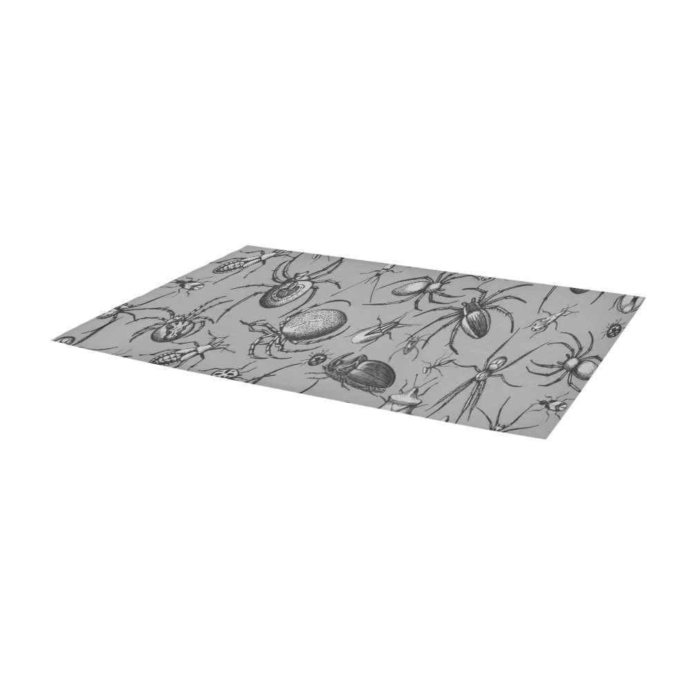 beetles spiders creepy crawlers insects grey Area Rug 9'6''x3'3''