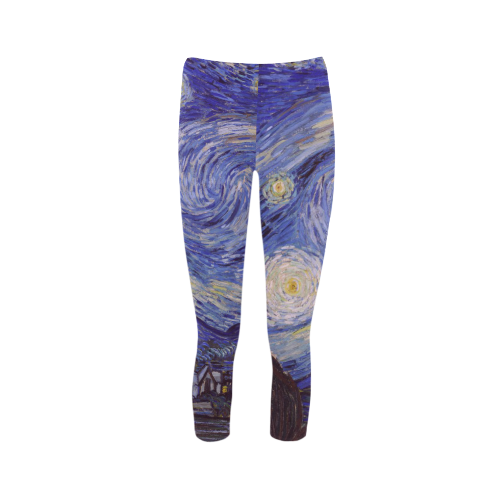 Vincent Van Gogh Starry Night Capri Legging (Model L02)