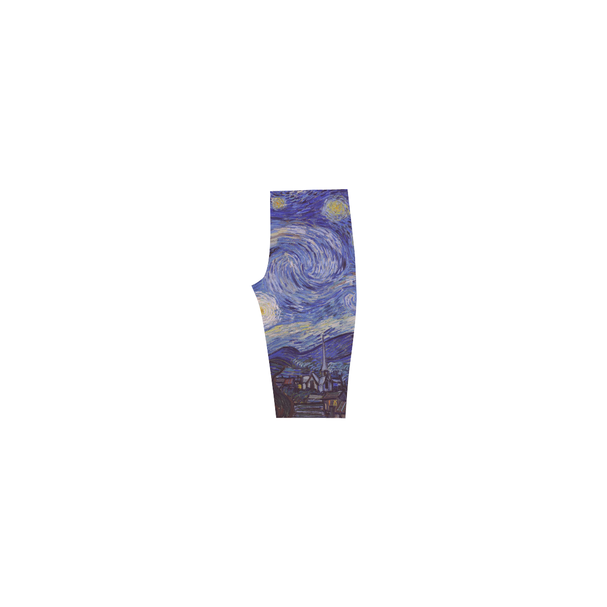 Vincent Van Gogh Starry Night Hestia Cropped Leggings (Model L03)