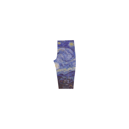 Vincent Van Gogh Starry Night Hestia Cropped Leggings (Model L03)