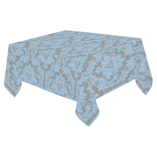 autumn fall colors grey blue damask Cotton Linen Tablecloth 52"x 70"