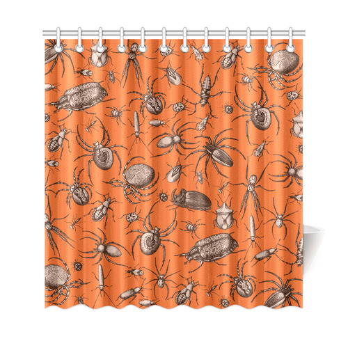 beetles spiders creepy crawlers insects halloween Shower Curtain 69"x72"