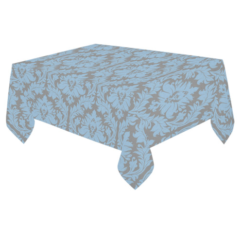 autumn fall colors grey blue damask Cotton Linen Tablecloth 60"x 84"