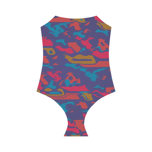Chaos in retro colors Strap Swimsuit ( Model S05)