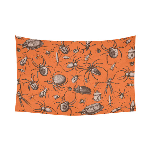 beetles spiders creepy crawlers insects halloween Cotton Linen Wall Tapestry 90"x 60"