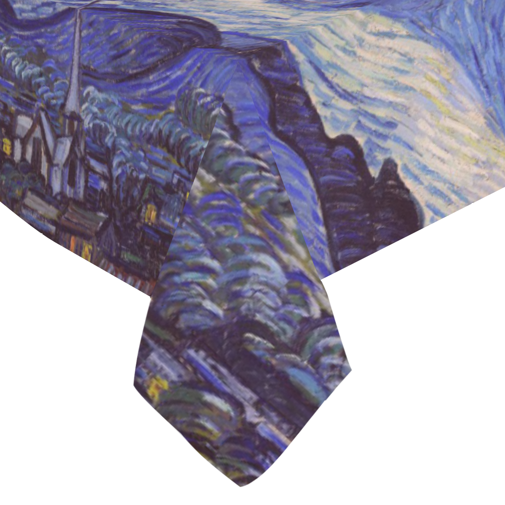 Vincent Van Gogh Starry Night Cotton Linen Tablecloth 60"x 84"