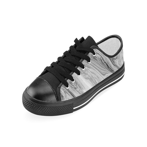 Black and White Swirly Men's Classic Canvas Shoes (Model 018)