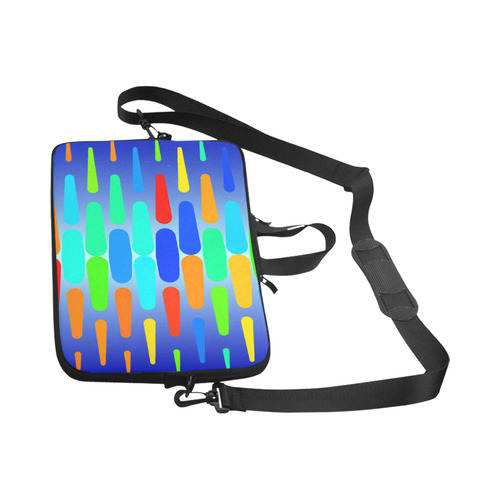 Colorful shapes on a blue background Laptop Handbags 17"