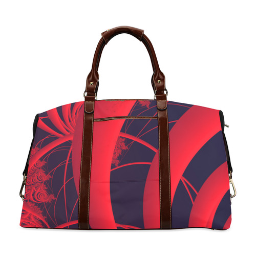 Red And Black Fine Fractal Art Classic Travel Bag (Model 1643) Remake