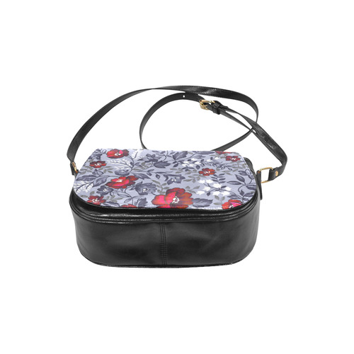 Vintage Floral Wallpaper Beauty Classic Saddle Bag/Small (Model 1648)