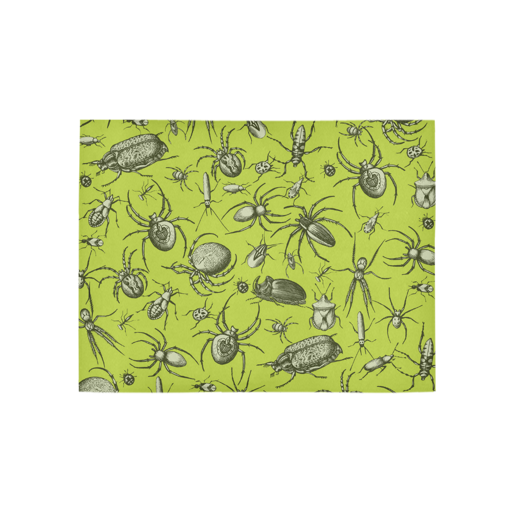 insects spiders creepy crawlers halloween green Area Rug 5'3''x4'