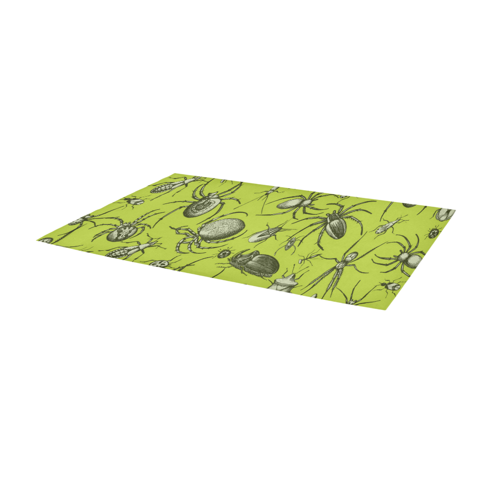 insects spiders creepy crawlers halloween green Area Rug 9'6''x3'3''