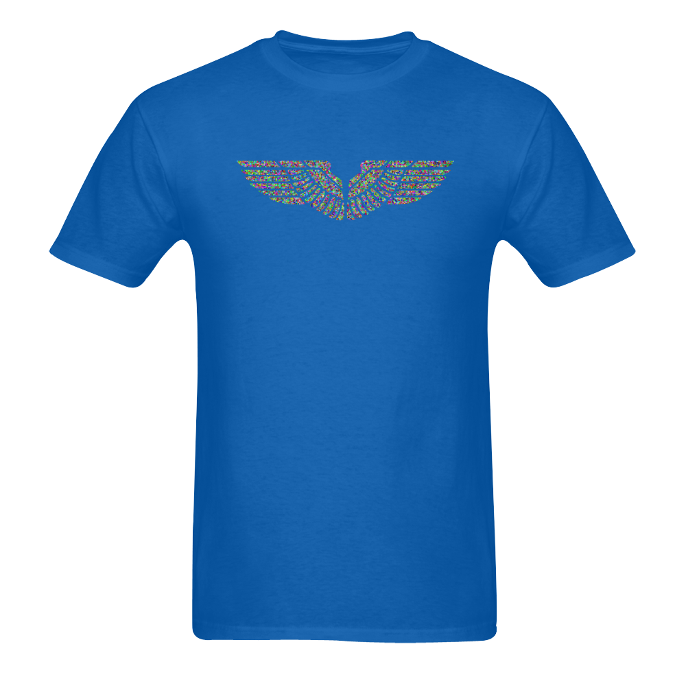 Abstract Triangle Eagle Wings Blue Men's T-Shirt in USA Size (Two Sides Printing)