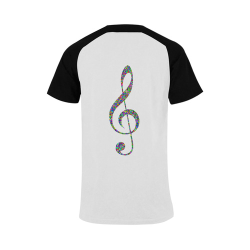Abstract Triangle Music Note Black Men's Raglan T-shirt Big Size (USA Size) (Model T11)