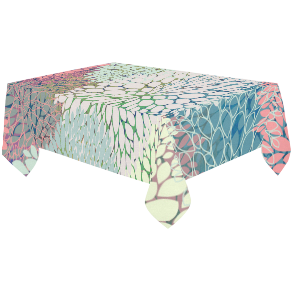 Abstract Floral Petals-a Cotton Linen Tablecloth 60"x120"