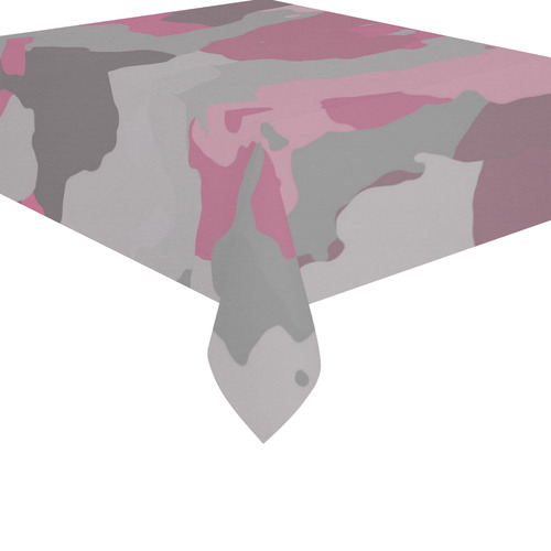 gray and pink camouflage Cotton Linen Tablecloth 52"x 70"