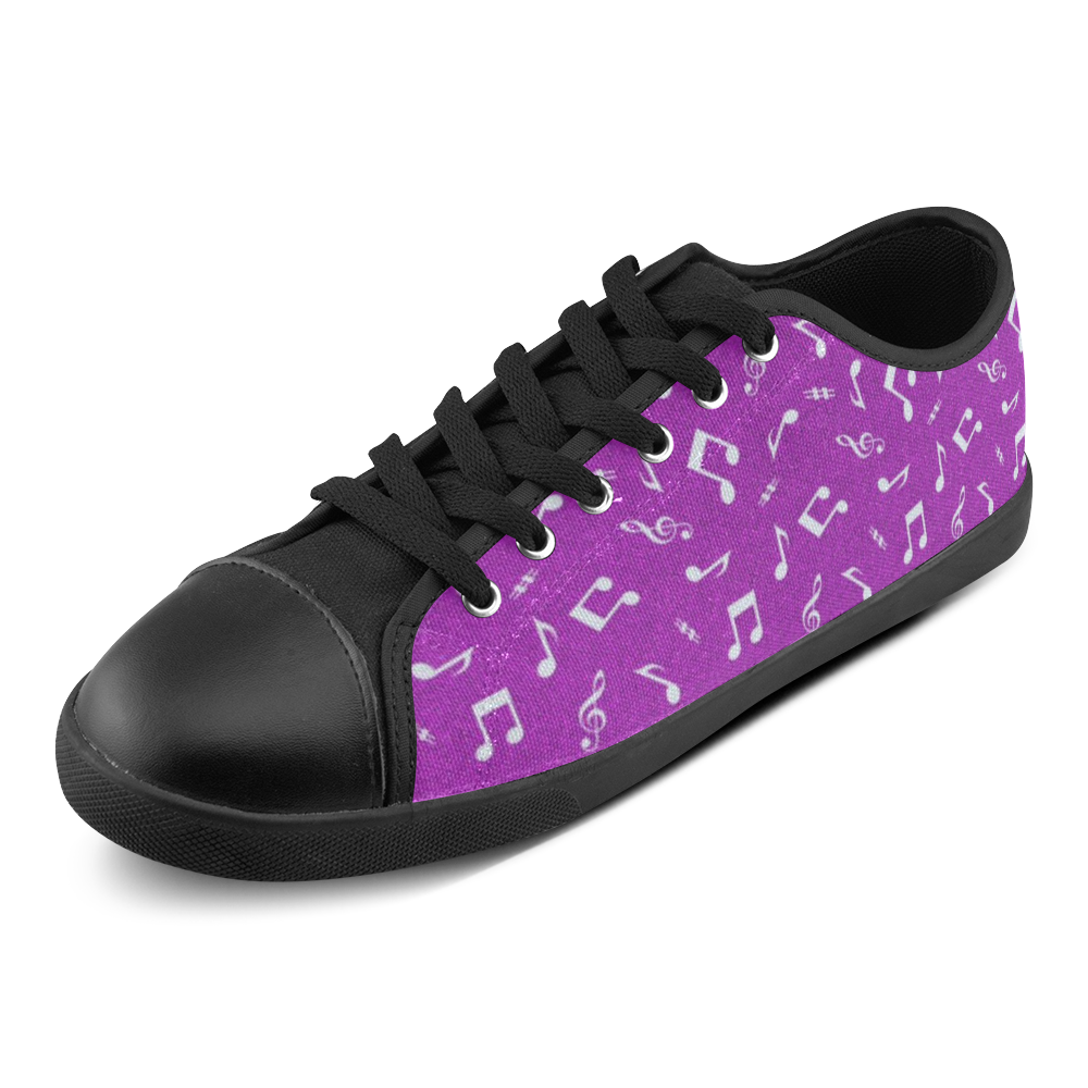 cute music pattern F Canvas Shoes for Women/Large Size (Model 016)