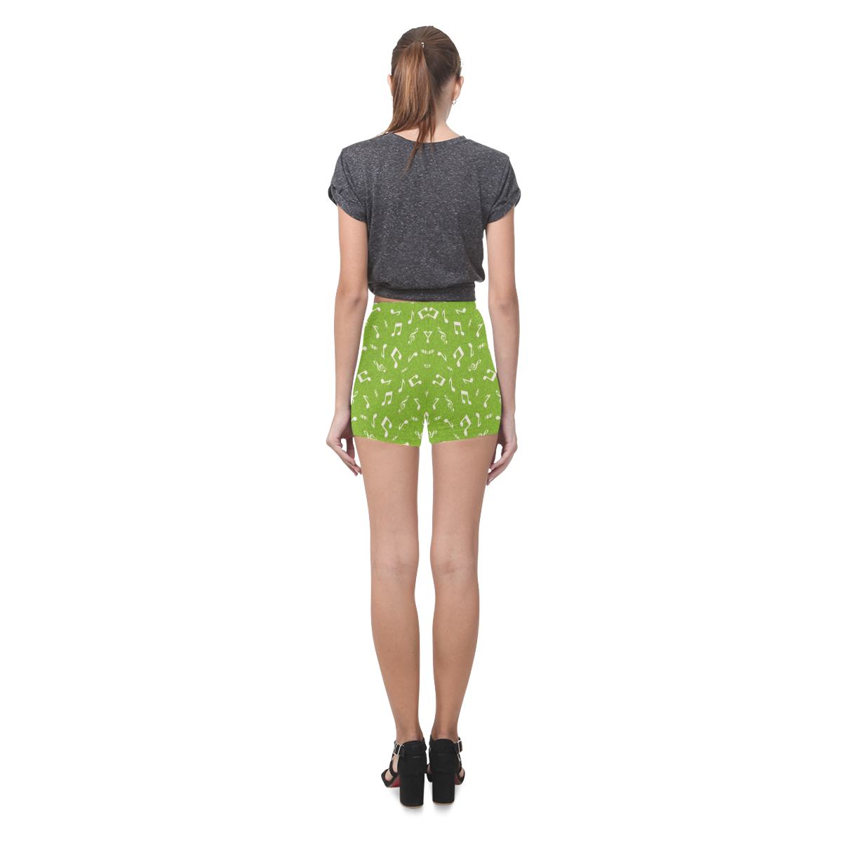 cute music pattern C Briseis Skinny Shorts (Model L04)
