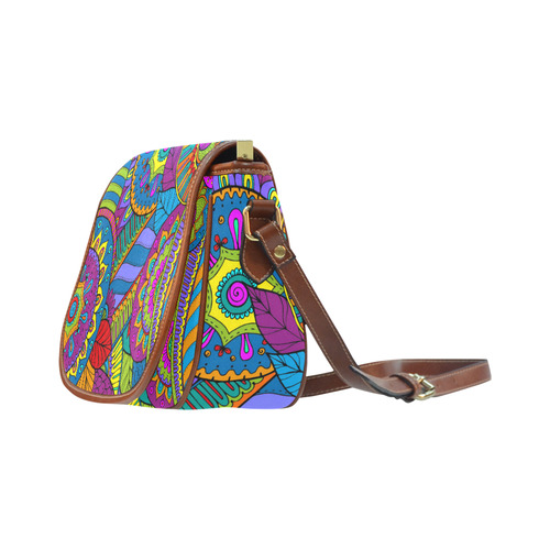 Pop Art PAISLEY Ornaments Pattern multicolored Saddle Bag/Small (Model 1649) Full Customization