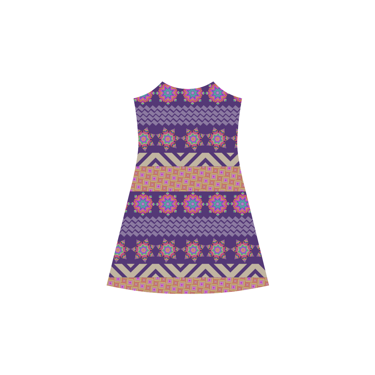 Colorful Winter Pattern Alcestis Slip Dress (Model D05)