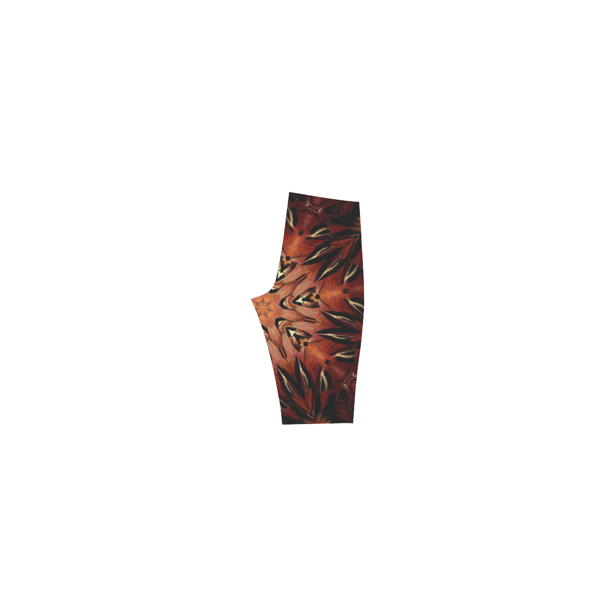 Flaming Feather Kaleidoscope Hestia Cropped Leggings (Model L03)