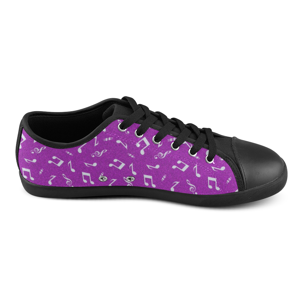 cute music pattern F Canvas Shoes for Women/Large Size (Model 016)