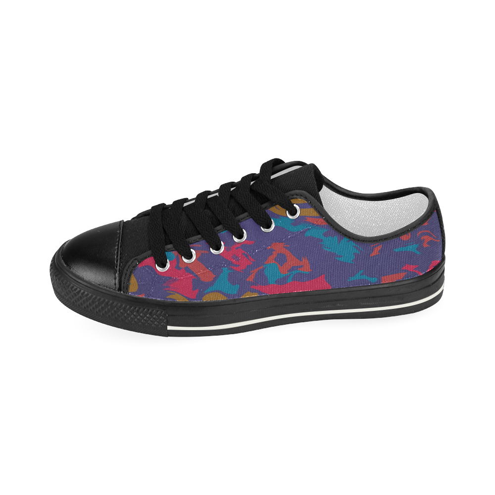 Chaos in retro colors Women's Classic Canvas Shoes (Model 018)