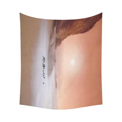 Peachy morning Cotton Linen Wall Tapestry 60"x 51"