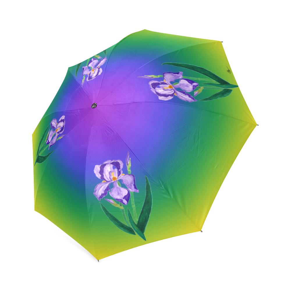 Rainbow Purple Iris Foldable Umbrella (Model U01)