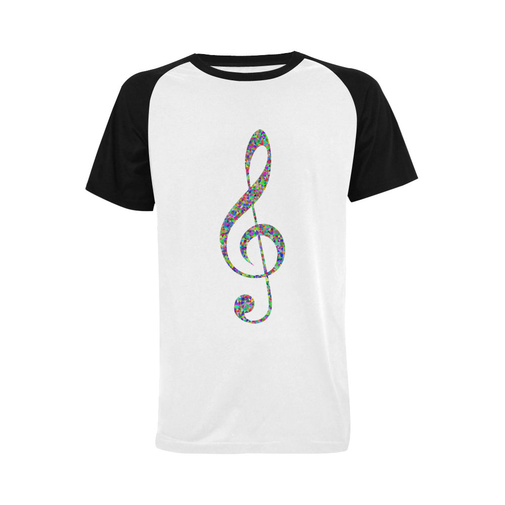 Abstract Triangle Music Note Black Men's Raglan T-shirt Big Size (USA Size) (Model T11)