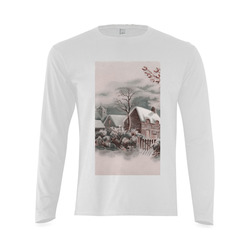 winter scene A Sunny Men's T-shirt (long-sleeve) (Model T08)
