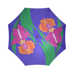 Iris Yin Yang Navy Foldable Umbrella (Model U01)