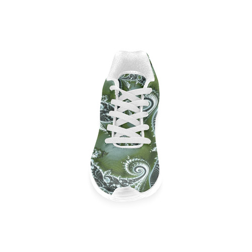 Shiny Turquoise Spiral Fractal Art Women’s Running Shoes (Model 020)