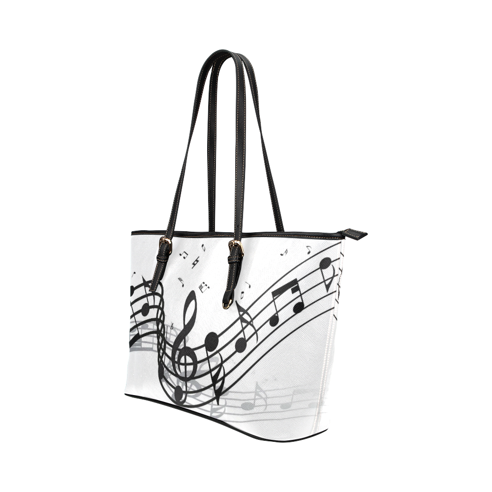 Music Leather Tote Bag/Small (Model 1651)