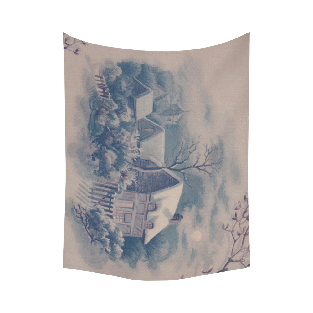 winter scene C Cotton Linen Wall Tapestry 80"x 60"