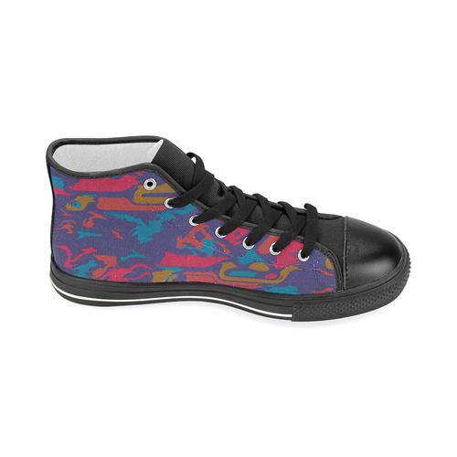 Chaos in retro colors Women's Classic High Top Canvas Shoes (Model 017)