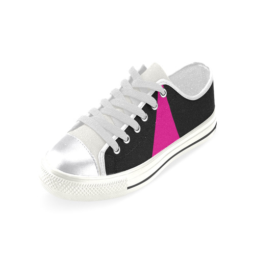 Pink Schwarz Canvas Women's Shoes/Large Size (Model 018)