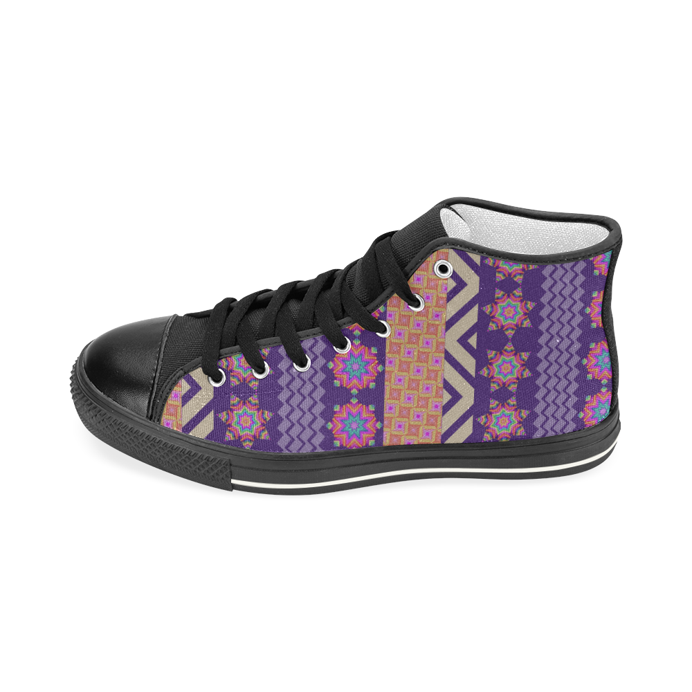 Colorful Winter Pattern Men’s Classic High Top Canvas Shoes (Model 017)