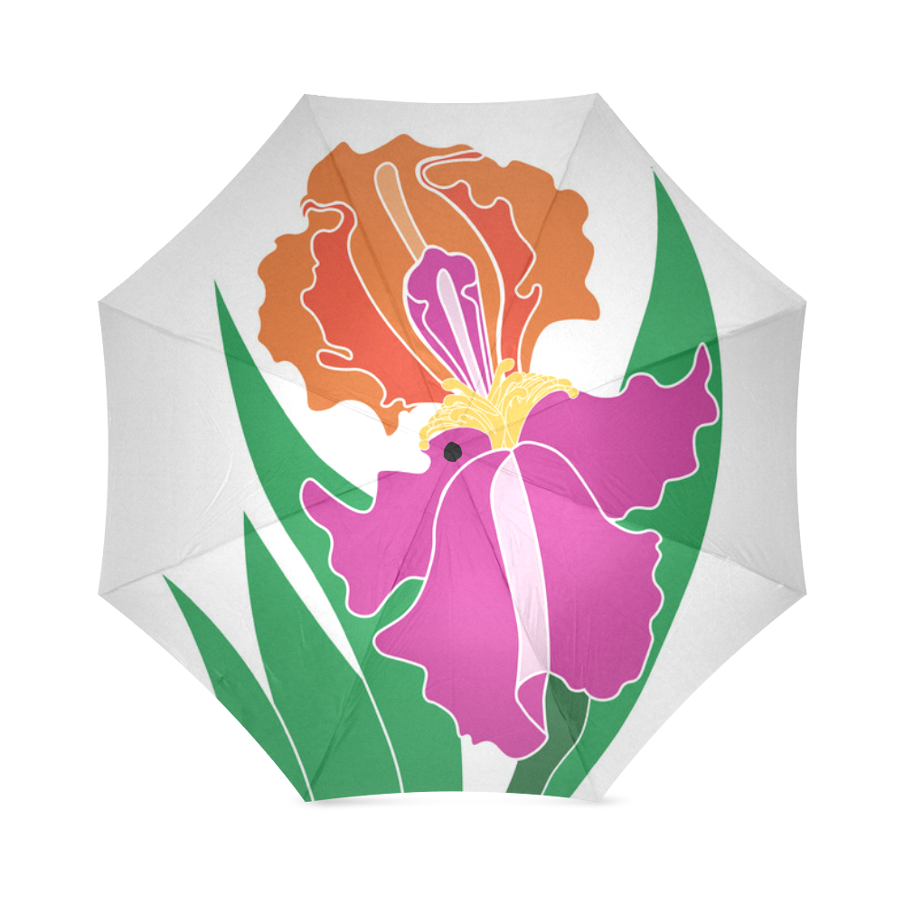 Large Pink and Orange Iris Foldable Umbrella (Model U01)