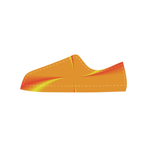 Quilts Orange Flower Canvas Women's Shoes/Large Size (Model 018)